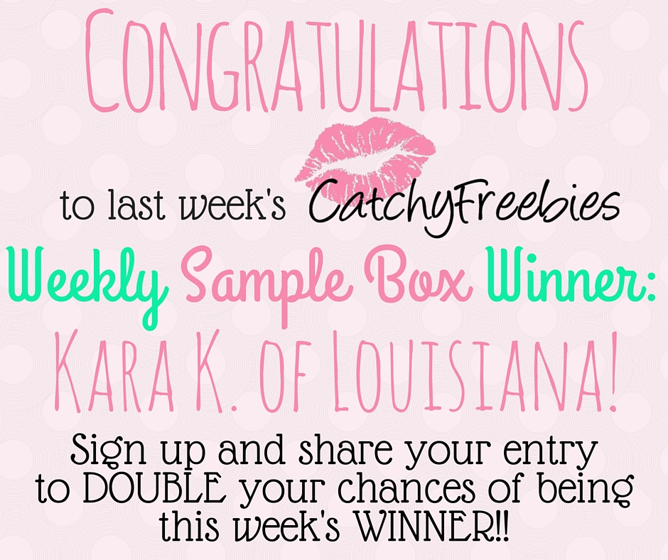 catchyfreebies weekly sample box giveaway winner fb