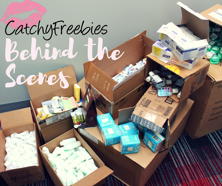 behind the scenes at catchyfreebies shipping giveaways samples offers freebies free stuff makeup baby family food home household garden sample beauty cosmetics hair skin blog facebook